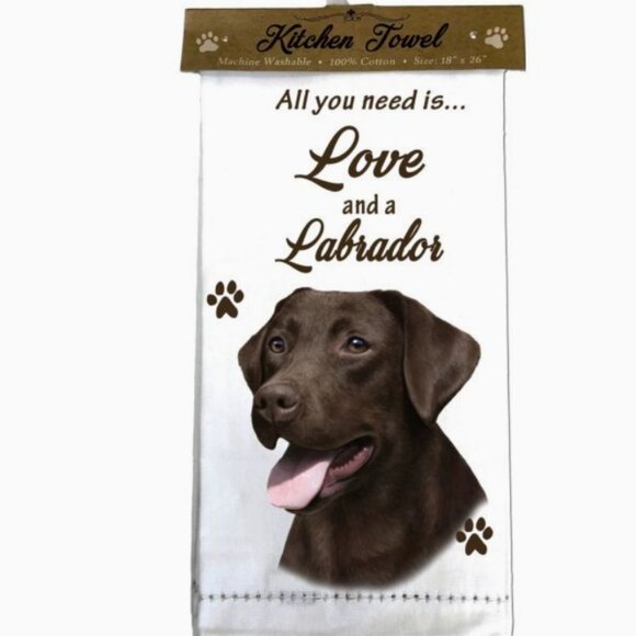 Labrador Chocolate- Kitchen towel- E&S PETS GIFT - Picture 1 of 1
